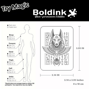 Tatuaggio Temporaneo Boldink Personalizzato Realistico dell'Antico Egizio Anubis, Impermeabile e Duraturo per 2 Settimane, Inchiostro Jagua - Product Image 4