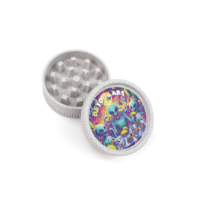 Broyeur biodégradable de 55 mm avec impression UV brillante, accessoire éco-responsable pour tabac en 2 parties, design personnalisé