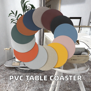 แผ่นรองแก้วหนัง PU แบบคลาสสิกเรียบง่าย เป็นมิตรกับสิ่งแวดล้อม กันน้ำและกันน้ำมัน สำหรับชา กาแฟ เครื่องดื่ม บนโต๊ะครัว - Product Image 3