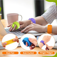 Bracelet texturé en silicone HMJ, jouet sensoriel anti-stress, jouet tactile pour les doigts, jouet silencieux EDC pour le bureau, pour adultes et enfants, TDAH