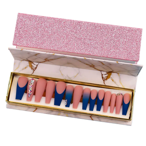 Bon <span class=keywords><strong>Prix</strong></span> Vente Chaude <span class=keywords><strong>Faux</strong></span> Ongles boîte d'emballage <span class=keywords><strong>gel</strong></span> Ongles presse sur 24 pcs ongles conseils avec de la colle pour les filles - Product Image 1