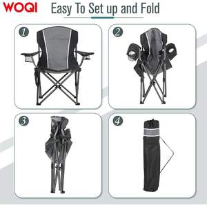 Chaise pliante d'extérieur Woqi, structure en aluminium, tissu Oxford, légère, portable, pour le camping et le jardin, gris spatial - Product Image 1