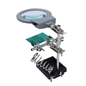 90mm 3 Dio Desktop multifunzione mano lente d'ingrandimento supporto ferro saldatore con luce a Led - Product Image 6
