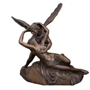 Tamanho de vida bronze mithologia clássica-e psique estátua escultura