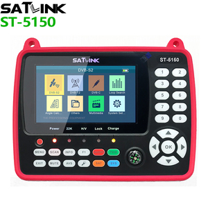 Satlink ST-5150 الأقمار الصناعية مكتشف 4.3 بوصة شاشة كمبيوتر محمول ذات دقة عالية حامل شاشة DVB S/S2/T/T2/C 2600mAh بطارية ليثيوم أيون H.265 HEVC LNB