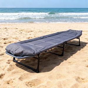 Chaise longue pliante portable en acier avec appui-tête réglable, idéale pour la détente et le repos en extérieur, pour la <span class=keywords><strong>plage</strong></span> et le <span class=keywords><strong>bain</strong></span> <span class=keywords><strong>de</strong></span> <span class=keywords><strong>soleil</strong></span> - Product Image 3