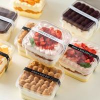 Boîte d'emballage basque transparente pour petits gâteaux aux fruits de 4 pouces, pain, choux, mochi, tiramisu, desserts