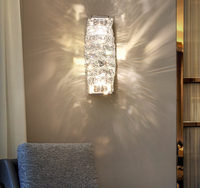 Appliques murales LED en cristal chromé tricolores de 26 cm de hauteur, 10 W, pour couloir, porte d'entrée, escalier, chevet, 85 V-265 V