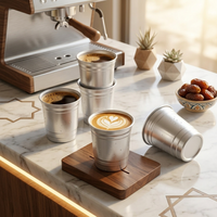 Gobelets en aluminium recyclables, étanches, écologiques, incassables, adaptés aux aliments, pour cafés, traiteurs, fêtes, avec logo personnalisé, jetables