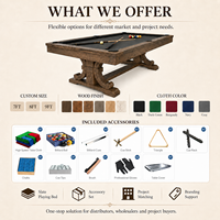 Table de billard rustique en ardoise, table de billard classique en bois pour salle de jeux à domicile, OEM ODM 7ft 8ft