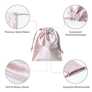 Pochettes de rangement pour bijoux en velours, tailles personnalisées, sacs à cordon doux pour bagues, colliers, boucles d'oreilles, bracelets - Product Image 2