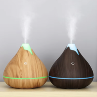 Diffuseur d'huiles essentielles d'aromathérapie à grain de bois de 350ml humidificateur d'air à ions négatifs avec 7 couleurs de LED pour un usage domestique YS
