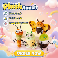 Porte-clés en peluche personnalisé avec logo, série insectes : abeille, mouche, papillon, libellule, insecte – Pendentif de sac à dos mignon et original