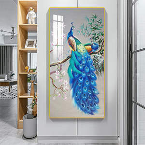 Couloir entrée décor moderne hôtel animal 5d diamant toile cristal porcelaine peinture photo mur art peinture décor - Product Image 5
