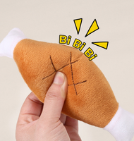 Jouet pour chien en peluche double bâtonnet d'os - Sonore, résistant à la mastication, pour le nettoyage des dents, avec son doux pour chiens et chats de petite et moyenne taille