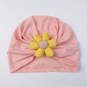 Nuevo sombrero de bebé niña bebé dulce pequeña princesa sombrero 0-3 <span class=keywords><strong>meses</strong></span> niño algodón pequeña flor <span class=keywords><strong>gorra</strong></span> dulce recién nacido mantener caliente turbante - Product Image 3