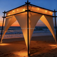 Tente de camping pyramidale en toile de coton 1200D, double couche, quatre saisons, design Glamping, portable, grande auvent pare-soleil pour l'extérieur