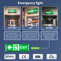Lampe d'urgence LED murale certifiée CE, autonomie 180 minutes, IP65, anti-incendie, 220V, rechargeable, type éclairage de traversée