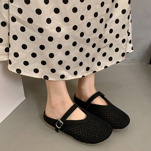 New Mesh Sneaker Mary Jane Flats Summer Outdoor Slip-on Soft Sole Open Toe Wide Size Women's Fashion <b>Sandals</b> - Product Image 2
