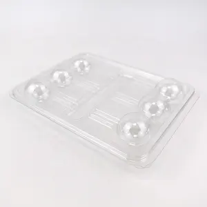 Özel 6 kek pops lolipop şeffaf PET plastik blister tepsi tatlı şeker kapaklı ekran ambalaj kutusu