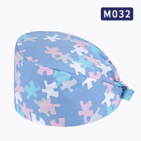 Casquette chirurgicale unisexe en coton pur tissé, motif imprimé blanc, accessoires pour bloc opératoire, usage cosmétique et chimiothérapie