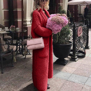 New Fashion Fall Autumn Winter Knitted <strong>Hooded</strong> Long Coat Jacket <strong>Ladies</strong> <strong>Cardigan</strong> Women's Sweaters - Product Image 1