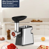 Extracteur de jus de légumes 3-en-1 exclusif, hachoir à viande entièrement automatique 800W 3 vitesses, électrique multifonctionnel et écoénergétique pour la maison
