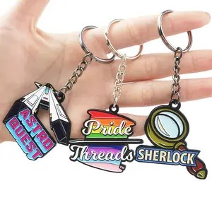 Promotion Custom Logo Cute Personalized Metal Souvenir Keychain Key Ring