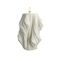 Bougie parfumée en forme de sculpture abstraite, texture ondulée 3D, pour décoration de table ou d'intérieur