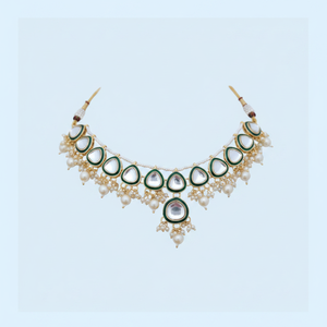 Kundan plaqué or et perles, ensemble de colliers de bijoux fins, collier traditionnel élégant pour femmes, mariages, fêtes et vêtements de fête - Product Image 2