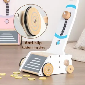 Éducation précoce Simulation en bois <span class=keywords><strong>aspirateur</strong></span> nettoyage balayage <span class=keywords><strong>jouet</strong></span> pour garçons filles interactif parent-enfant ménage - Product Image 4