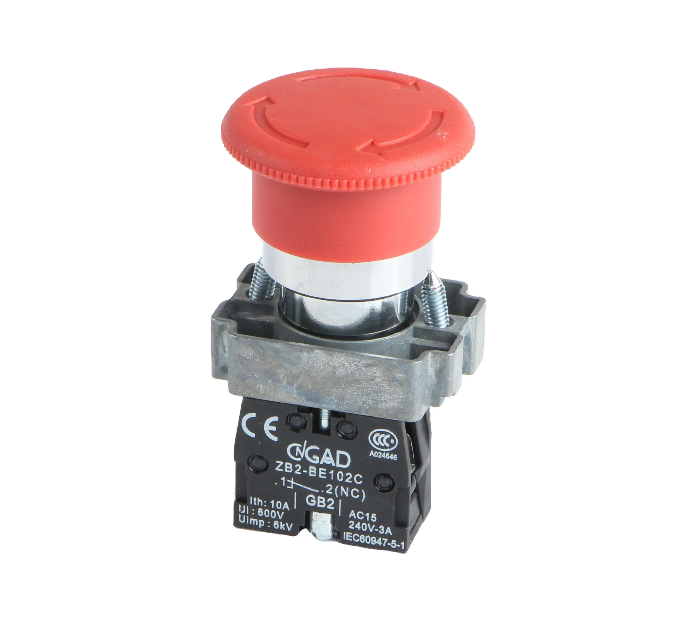 Fechamento de pressão de emergência, botão interruptor de pressão cngad 22mm de XB2-BS542