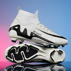 Chaussures <span class=keywords><strong>de</strong></span> football montantes unisexes en caoutchouc pour enfants, garçons, adolescents et adultes – Crampons AG pour entraînement sur terrain synthétique à crampons longs - Product Image 4