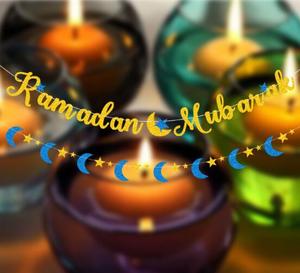 Guirlande de banderoles en papier <span class=keywords><strong>Moubarak</strong></span> à paillettes, étoile, lune, lettre d'aide, décoration du Ramadan musulman, fête, Mubarak, bannière - Product Image 3