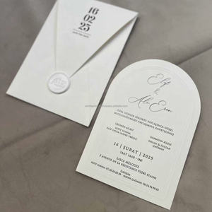 Carte d'invitation de mariage ovale élégante, dorée à chaud, avec monogramme, luxe, impression personnalisée, papier épais - Product Image 5