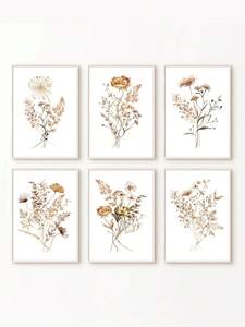 6 pièces ensemble fleurs sauvages <span class=keywords><strong>botanique</strong></span> Floral <span class=keywords><strong>Art</strong></span> peinture aquarelle plante Nature fleur affiche impression sur toile nordique minimaliste mur <span class=keywords><strong>art</strong></span> - Product Image 3