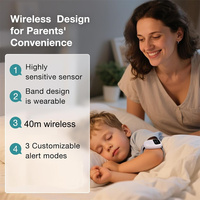 Alarme de litillage portable avec design de montre, alarme sonore, chansons, mode vibration, 80 dB, détecteur d'humidité urinaire avec capteur de couche