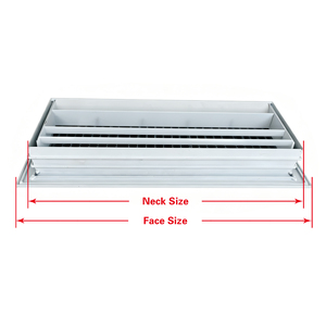Diffuseur d'air rectangulaire à jet avec flux d'air réglable sur 4 directions, y compris gauche, droite, haut et bas - Product Image 4