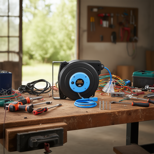 Enrouleur de câble rétractable Vevor 30 pieds 16 AWG 3C SJTOW avec 3 prises pour une utilisation pratique - Product Image 2