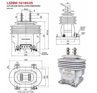 Transformateur de courant 300/5A LZZBW-10/165/2S 10kV classe 0.2 10P10 pour sélection de matériel de commutation