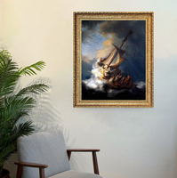 Rembrandt Van Rijn Christ dans la tempête sur la mer de Galilée, reproduction de peinture à l'huile peinte à la main de haute qualité sur toile