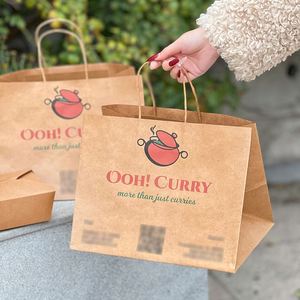 Bolsas de Papel Kraft Marrón para Envasado de Alimentos, Personalizables, Reciclables, Biodegradables, Desechables, con Logotipo Personalizado para Restaurantes y Comida para Llevar - Product Image 2