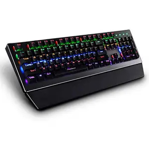 Пользовательские модные Проводные игровые светодиодные RGB подсветка черные механические клавиши Проводная эргономичная клавиатура