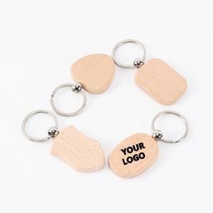 Porte-clés en bois rond personnalisé avec logo, porte-clés en bois de hêtre, ouvre-bouteille en bois, porte-clés avec logo - Product Image 1