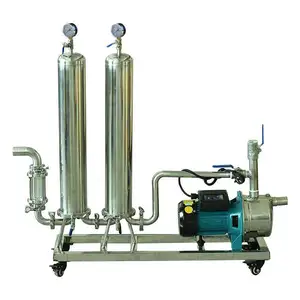 Sanitary Cartridge Microporous Membrane 3 Stages Filtration Stainless Steel Filter Housing With Pump Trolley