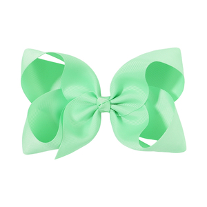 6 인치 30 색 다채로운 큰 아이 여자 솔리드 리본 헤어 활 클립 큰 헤어핀 - Product Image 6