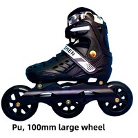 Nouveaux patins à roues larges pour adultes, patins de vitesse à une rangée de roues 100MMPU, réglables pour étudiants, garçons et filles