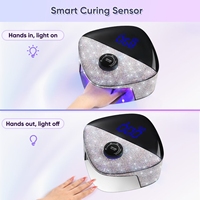 Lampe à ongles professionnelle sans fil à double lumière, paillettes et strass, 365nm+405nm, séchoir à vernis à ongles puissant pour la beauté des ongles