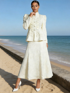 <span class=keywords><strong>Abito</strong></span> Peplum ELFEDA per Donne, Fatto <span class=keywords><strong>a</strong></span> Mano in Misto Cotone Jersey con Pietre, Collo <span class=keywords><strong>a</strong></span> Barchetta Lungo, Spalline <span class=keywords><strong>a</strong></span> Costine, Vestito di Lusso per Ufficio e Occasioni Speciali - Product Image 3