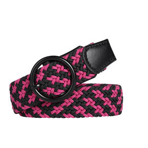 Cinturón de Lona para Mujer, Tejido con Hebilla Elástica Informal de Colores, Cinturón de Jeans con Hebilla de Aguja - Product Image 4